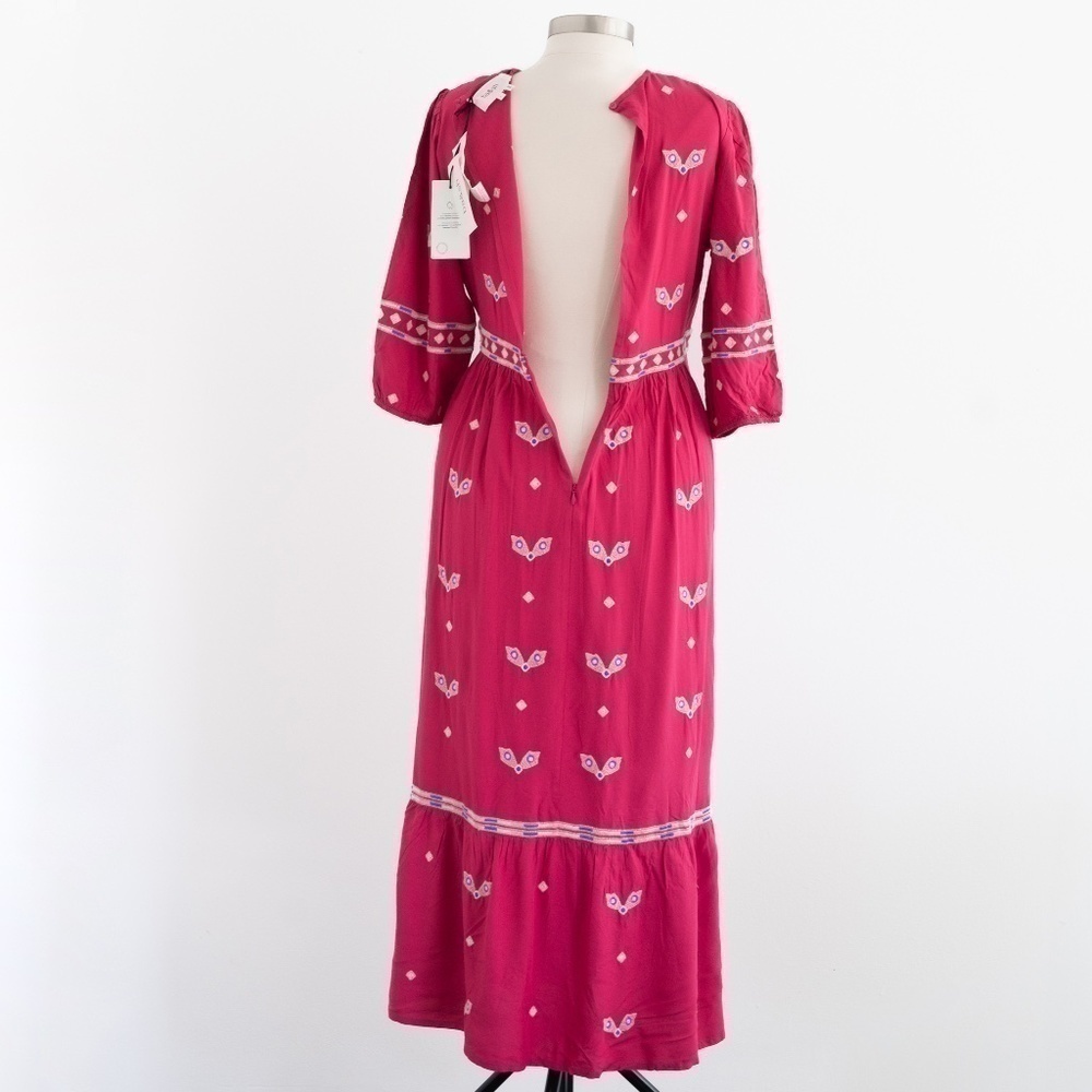 Ba&sh - Java Embroidered Boho Midi Dress - Picture 14 of 16